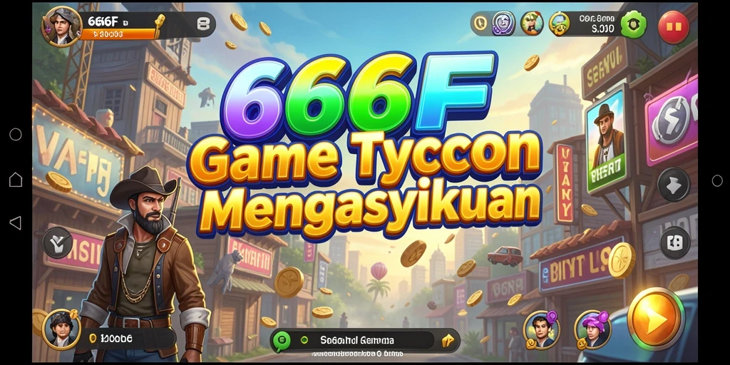 Screenshot gameplay 666F menampilkan elemen manajemen Tycoon yang menarik.