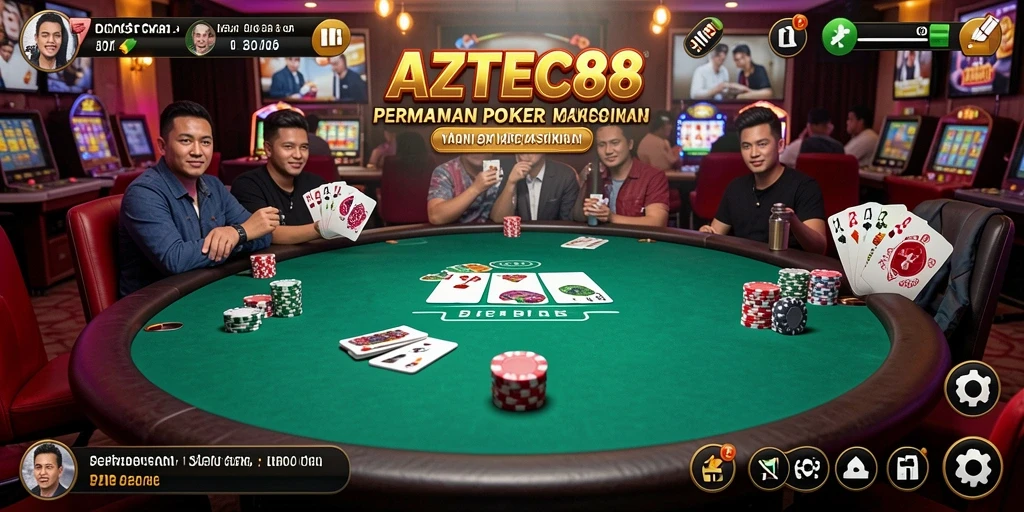 Tampilan memukau dari gameplay poker AZTEC88.