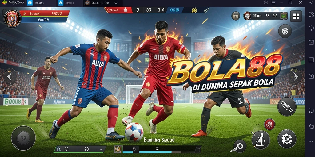 Tampilan aksi seru dalam pertandingan sepak bola BOLA88.