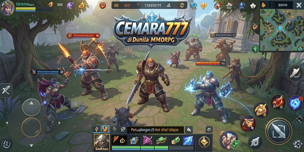 Tangkapan layar CEMARA777 menampilkan pertarungan epik dalam dunia MMORPG.
