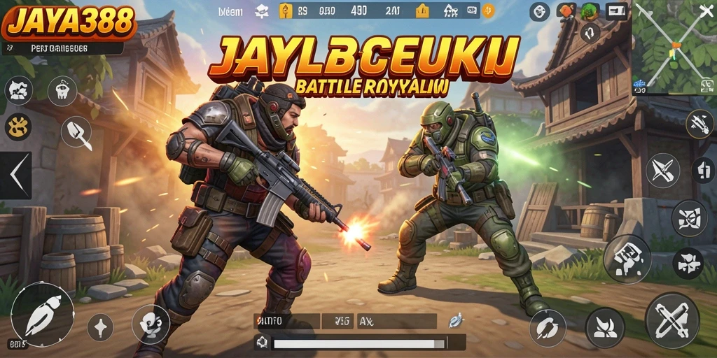 Gameplay seru JAYA388 di medan pertempuran Battle Royale.