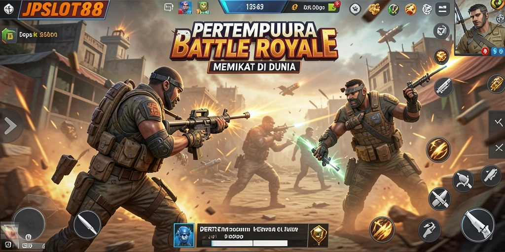 Gameplay JPSLOT88 yang seru dan menegangkan di arena Battle Royale.