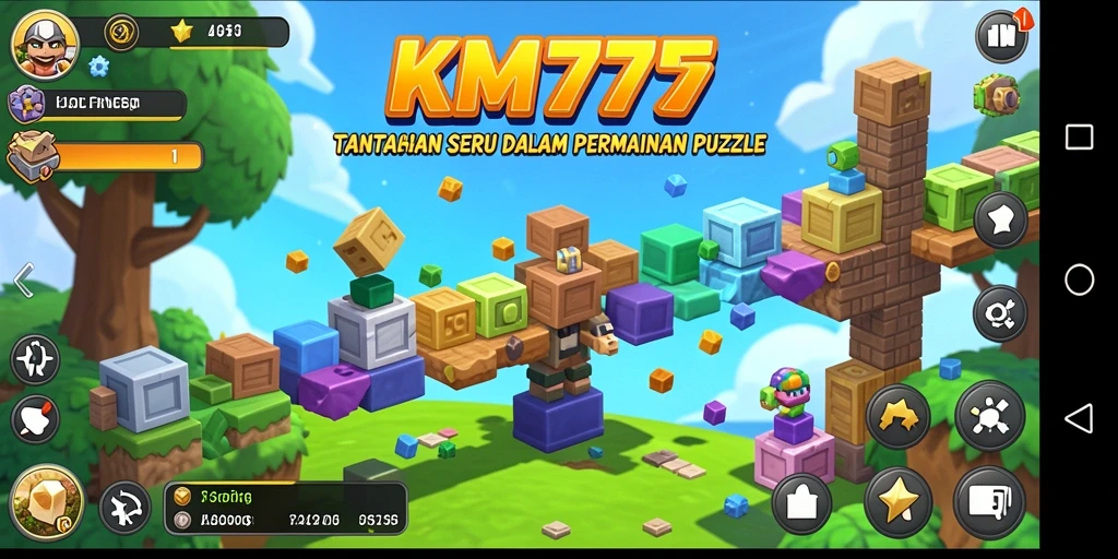 Screenshot utama KM777 menampilkan gameplay Puzzle yang menarik dan penuh tantangan.