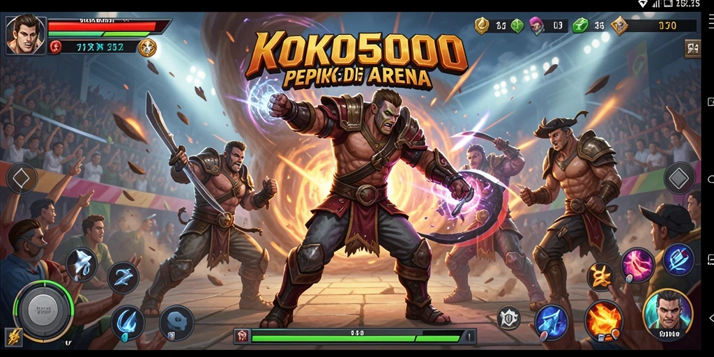 Screenshot KOKO5000 menampilkan duel seru di arena Fighting.