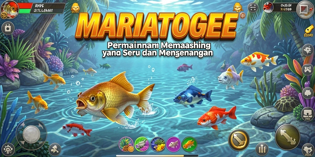 Screenshot gameplay MARIATOGEL menunjukkan aksi memancing yang seru dan menantang.