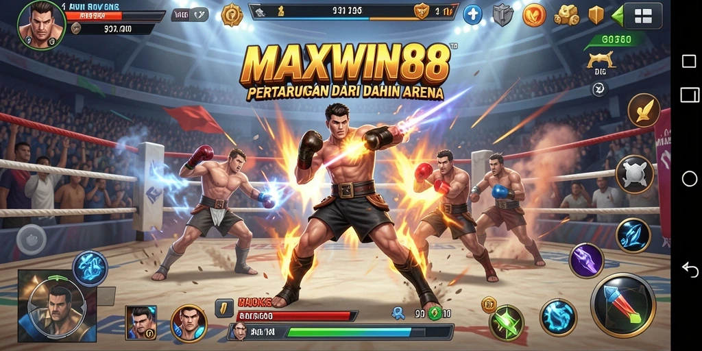 Tangkapan layar dari gameplay pertarungan seru di MAXWIN88.