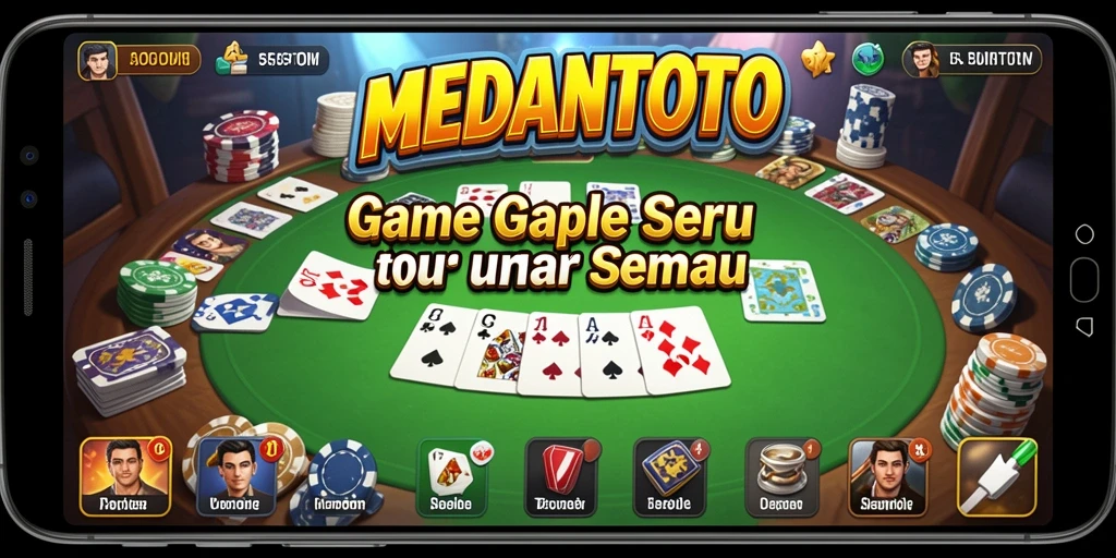 Gameplay seru Gaple di MEDANTOTO dengan pemain aktif.