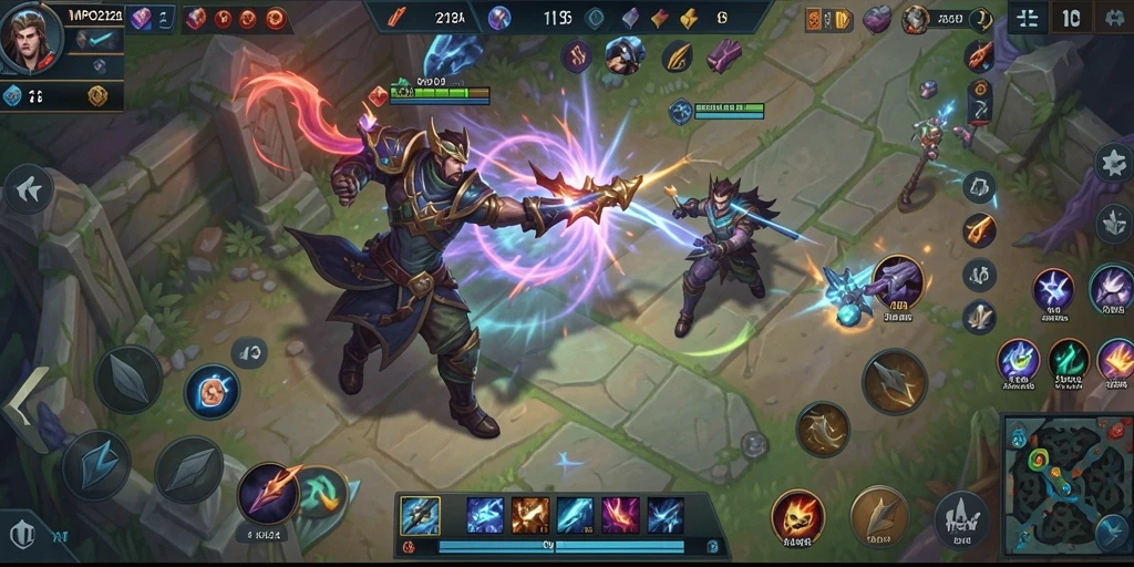 Screenshot gameplay MPO2121 yang menunjukkan aksi pertarungan seru.