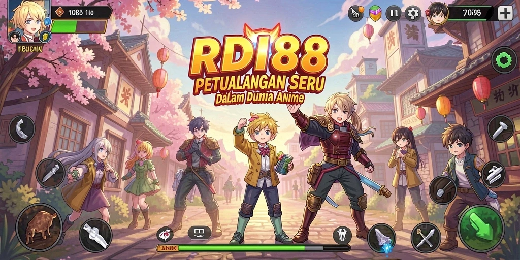 Tampilan menakjubkan dari gameplay RDI88 dengan karakter anime yang dinamis.