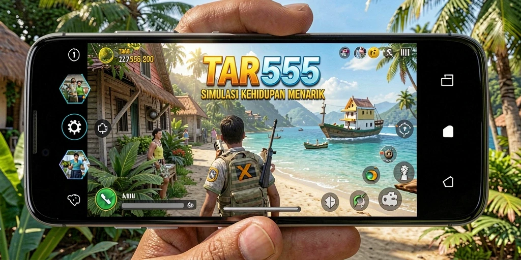 Tampilan utama TAR555 yang menampilkan kehidupan virtual yang dinamis dan menarik.
