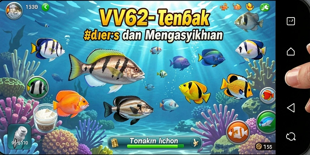 Pengambilan gambar dari gameplay Tembak Ikan yang mengasyikkan di VV62.